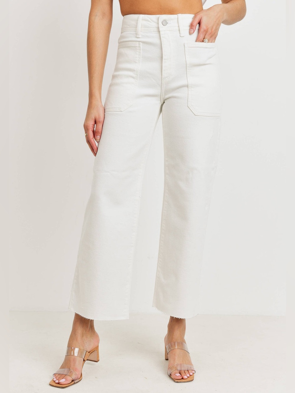 High-Rise Utility Wide Leg in Off-White - Picture 2 of 9